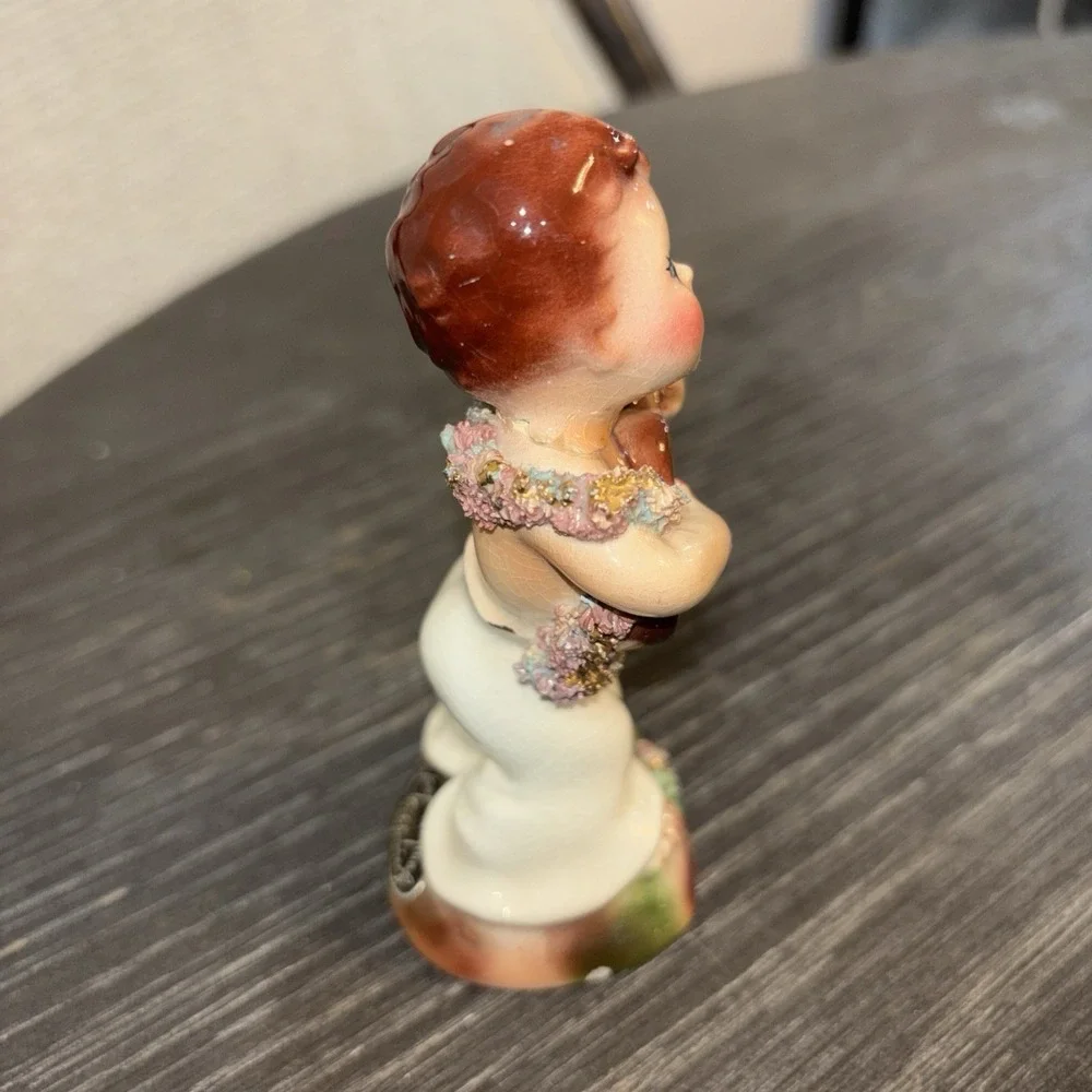 Vintage Josef‎ Originals Hawaiian Boy Figurine Spaghetti Trim